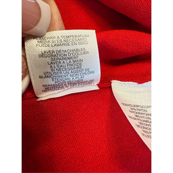 Jones New York Red Knit Top Removable Ruffle Collar Sz. XL 3/4 Sleeves - Picture 11 of 11
